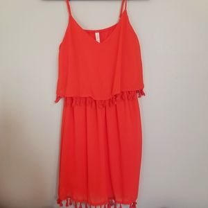 Red Fringe Summer Dress